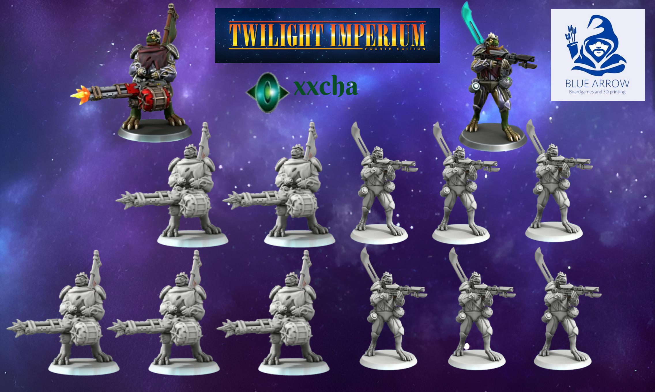 Twilight Imperium xxcha 3D upgrade - BlueArrow BoardGames Acc 3D